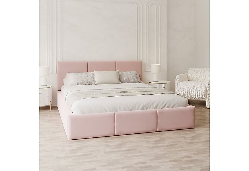 FDM Polsterbett AMBER modern mit Bettkasten MADE IN EU - mit Trinity Velour günstig online kaufen