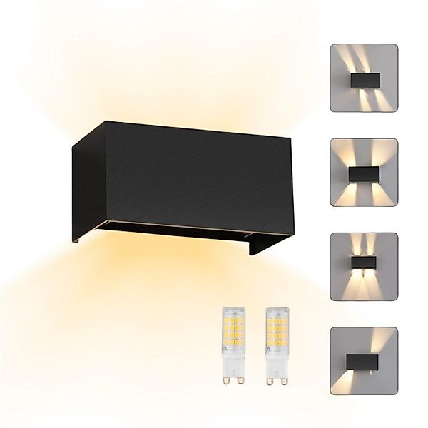 LETGOSPT Wandleuchte LED Aluminium Wandlampe mit günstig online kaufen