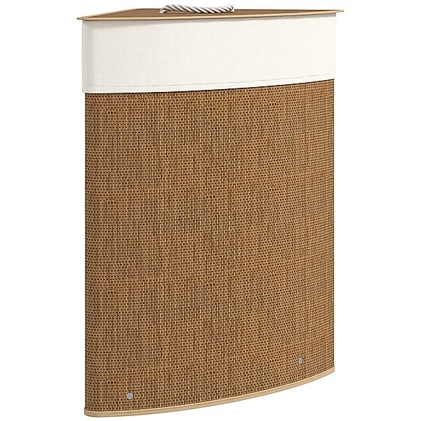 HOMCOM Wäschekorb Bambus 35L x 35B x 60H cm Braun günstig online kaufen
