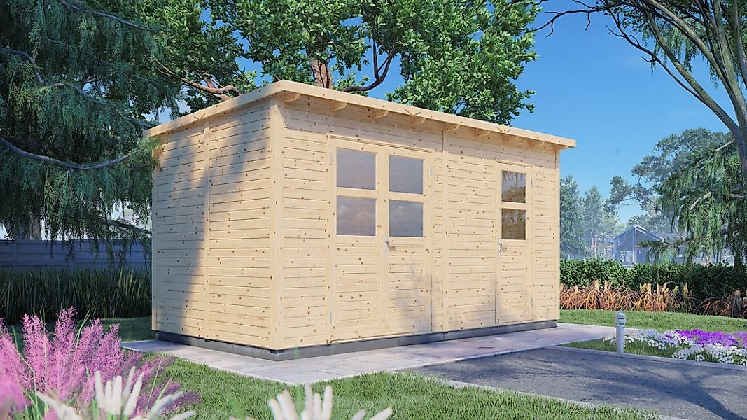 BERTILO Gartenhaus "Laisholm 2 naturbelassen", 2-Raum-Gartenhaus günstig online kaufen