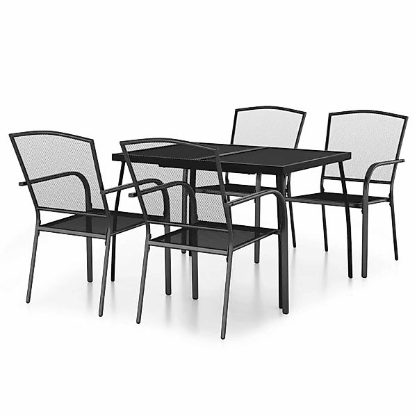 Vidaxl 5-tlg. Garten-essgruppe Anthrazit Stahl günstig online kaufen