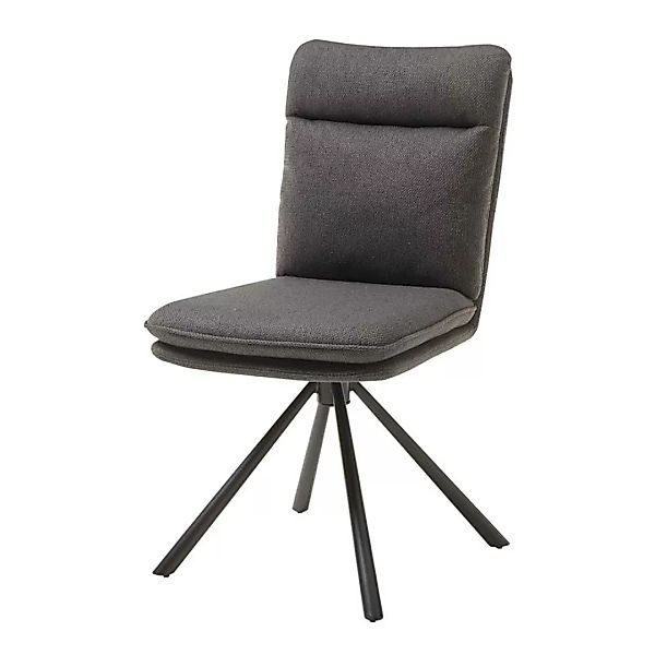 Esstisch Stühle in Grau Webstoff Gestell aus Metall (2er Set) günstig online kaufen