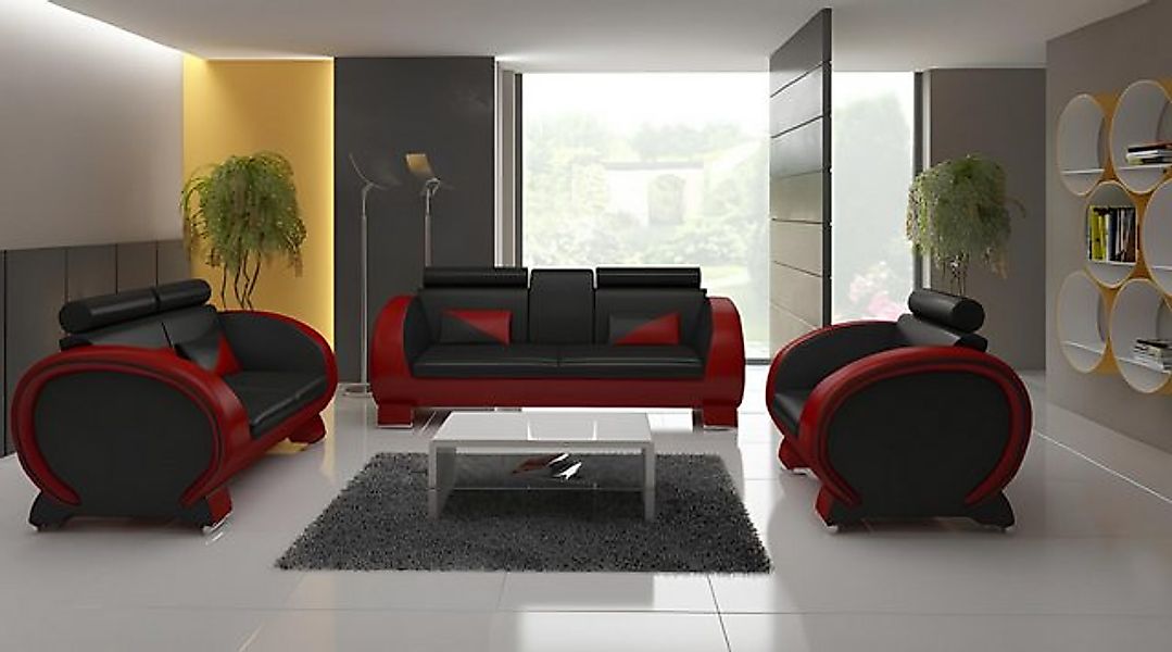 JVmoebel Sofa Ledersofa + USB Sofa mit Barfunktion Designer Garnitur Sofa 3 günstig online kaufen
