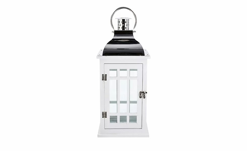 Laterne   ¦ weiß ¦ Massivholz,Holz,Metall ¦ Maße (cm): B: 20,2 H: 43,5 T: 2 günstig online kaufen