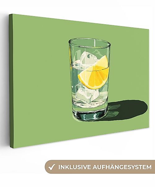 OneMillionCanvasses® Leinwandbild Glas - Zitrone - günstig online kaufen