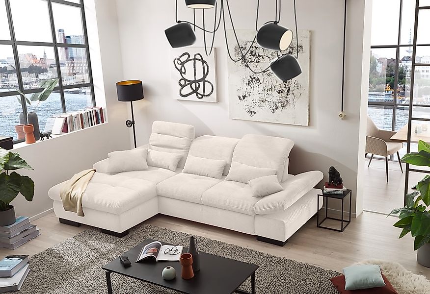 set one by Musterring Ecksofa »SO4100 V«, mit verstellbaren Kopfteilen, wah günstig online kaufen