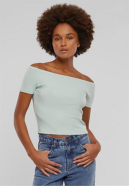 URBAN CLASSICS Rundhalsshirt Ladies Organic Off Shoulder Rib Tee Damen T-Sh günstig online kaufen