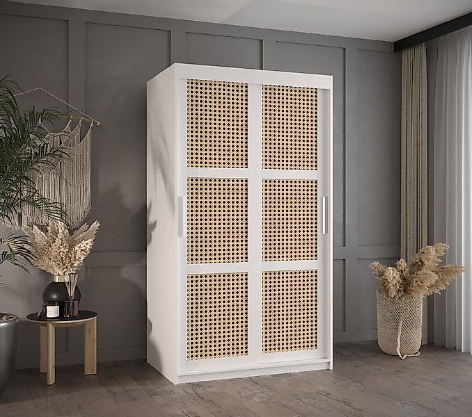 MOEBLO Schiebetürenschrank ABIA (Rattangeflecht Rattan Schrank günstig online kaufen