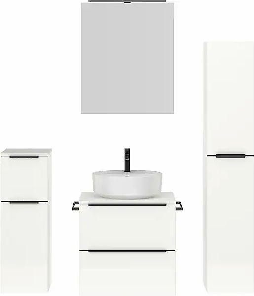 nobilia® Badmöbel-Set »Alvene« vormontiert, mit Soft-Close, 4 Stk. tlg. günstig online kaufen