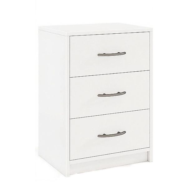 Costway Nachttisch mit 3 Schubladen Weiß 38,5x28x54cm günstig online kaufen
