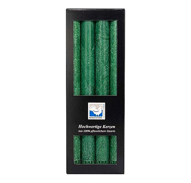 Hahn Kerzenfarm Formkerze Stearin Stabkerze Set - grün günstig online kaufen