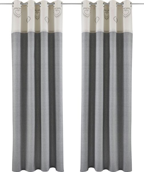 my home Gardine "Louis" Ösen 1 Stk. tlg. halbtransparent, aus Bio-Baumwolle günstig online kaufen