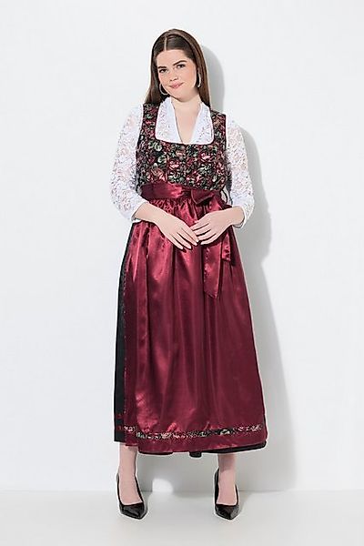 Ulla Popken Dirndl Dirndl Blüten Carré-Ausschnitt Satinschürze günstig online kaufen