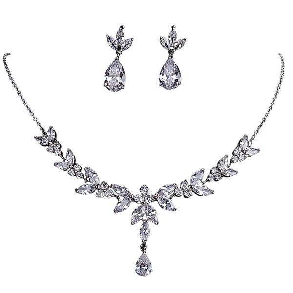 RWEUOQ Schmuckset Schmuck Hochzeit Halskette &Ohrringe günstig online kaufen