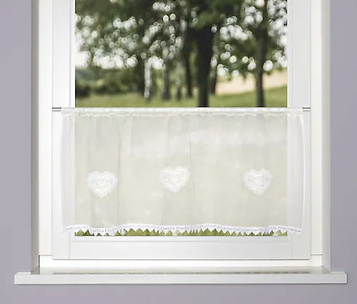 HOME WOHNIDEEN Scheibengardine »NISHAY«, (1 St.), Cafehaus Leinenoptik best günstig online kaufen