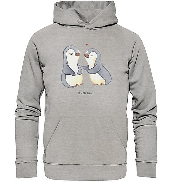 Mr. & Mrs. Panda Hoodie Größe M Pinguine trösten - Heather Grey - Geschenk, günstig online kaufen