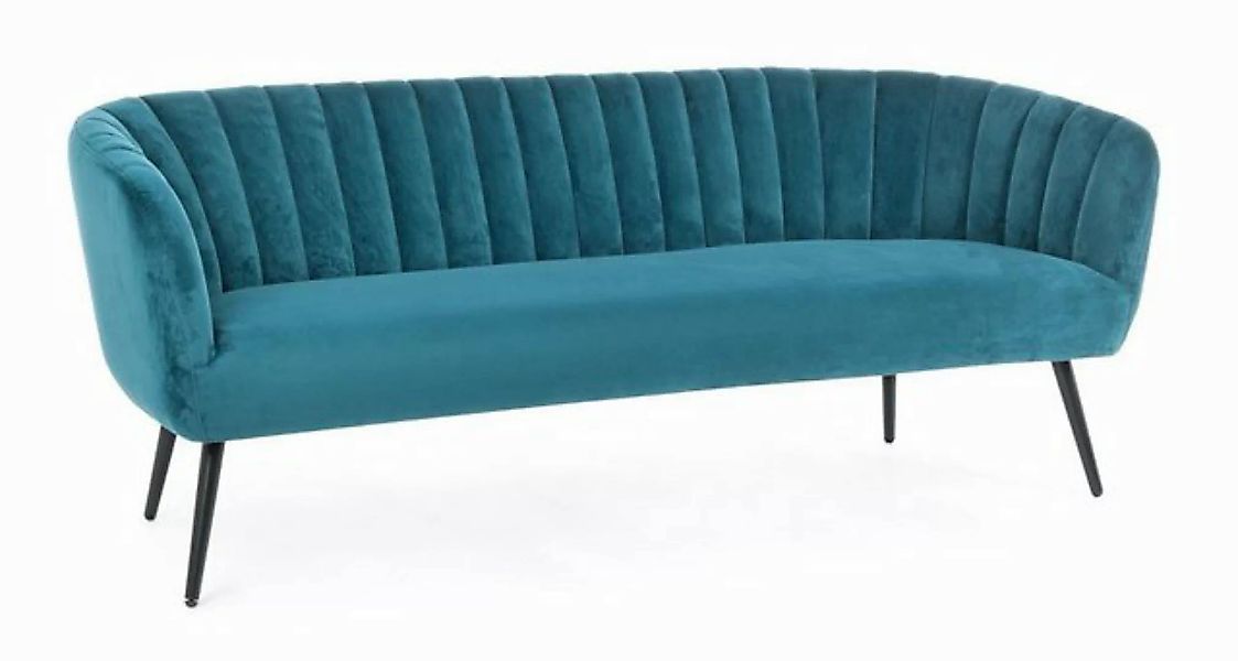 Bizzotto Sofa 3-Sitzer Sofa Avril in Samt-Optik, Grau günstig online kaufen