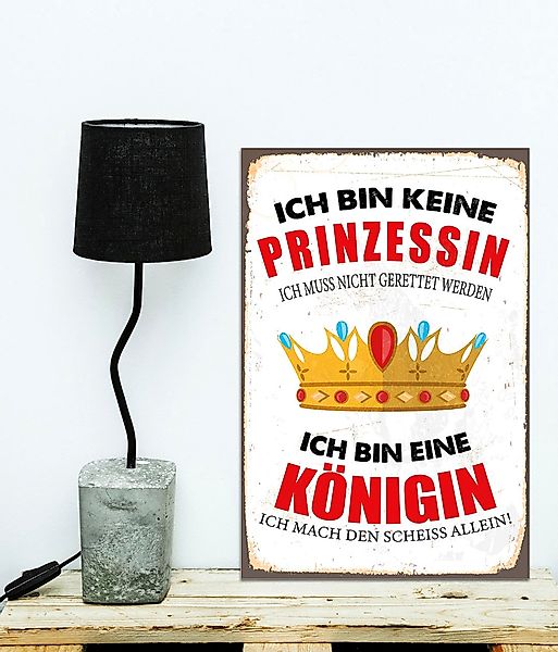 queence Metallbild "Königin", Schriftzüge-Schriftzug, (1 St.), Stahlschild, günstig online kaufen