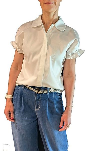CATNOIR Kurzarmbluse Catnoir Bluse smoked Baumwollstretch - weiß 36 (1-tlg) günstig online kaufen