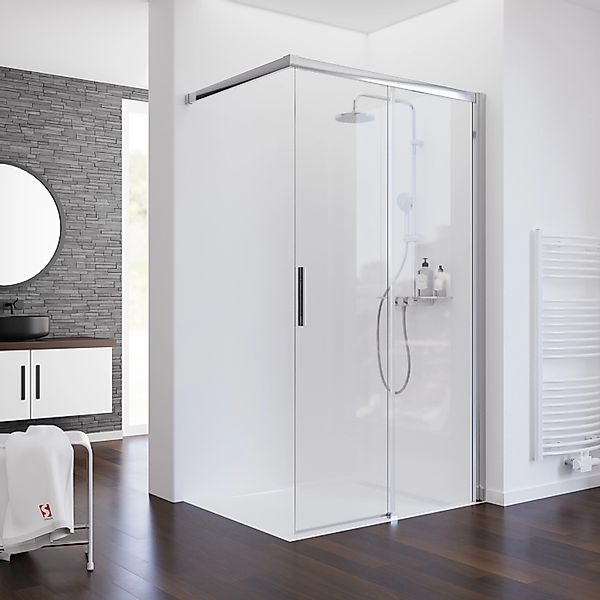 Schulte Schiebetür Walk In Chrom-Optik 120 cm x 200 cm DIN Rechts günstig online kaufen