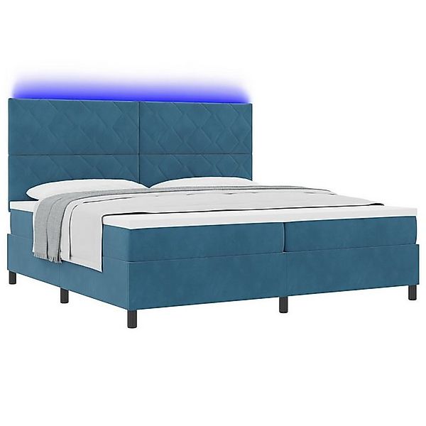 vidaXL Bett LED Boxspringbett mit Matratze Dunkelblau 200x200 cm Samt (1-tl günstig online kaufen