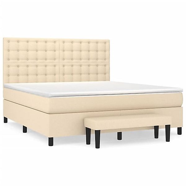 vidaXL Boxspringbett Boxspringbett mit Matratze Creme 180x200 cm Stoff Bett günstig online kaufen