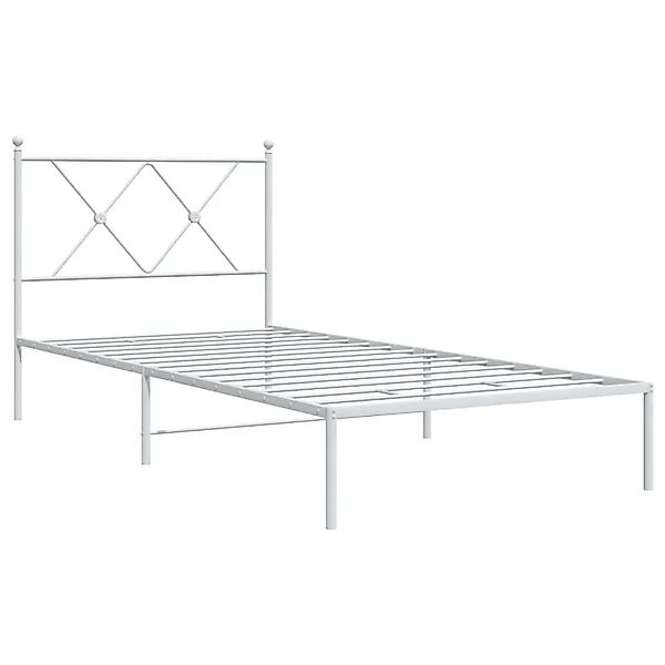 vidaXL Bettgestell mit Kopfteil Metall Weiß 90x200 cm 376544 günstig online kaufen