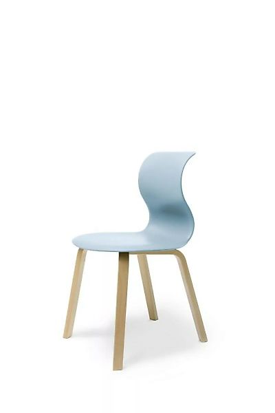 Pro 6 Stuhl - Gestell Buche aquablau Universalgleiter Kunststoff günstig online kaufen