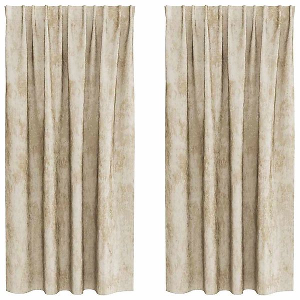 vidaXL Vorhänge 2 Stk Creme 175 x 140 cm Samt 4107699 günstig online kaufen
