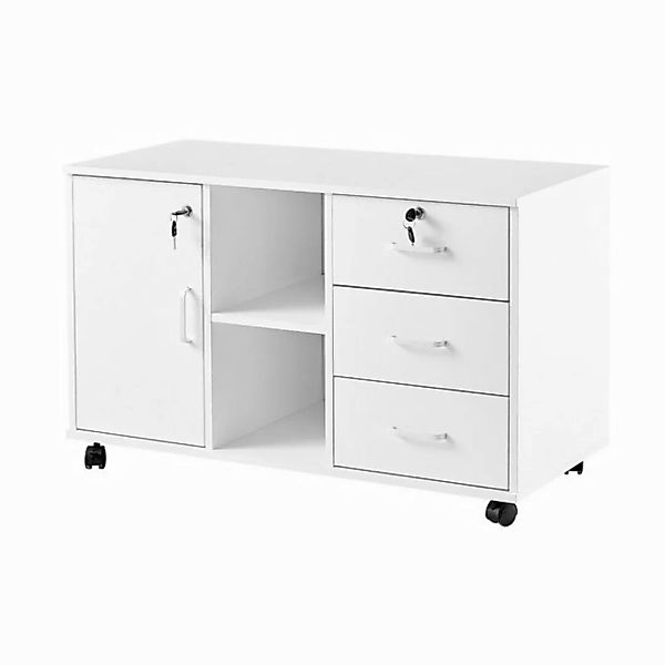 Ofcasa Aktenschrank Rollcontainer Abschließbar mit 3 Schubladen (1er Set) B günstig online kaufen