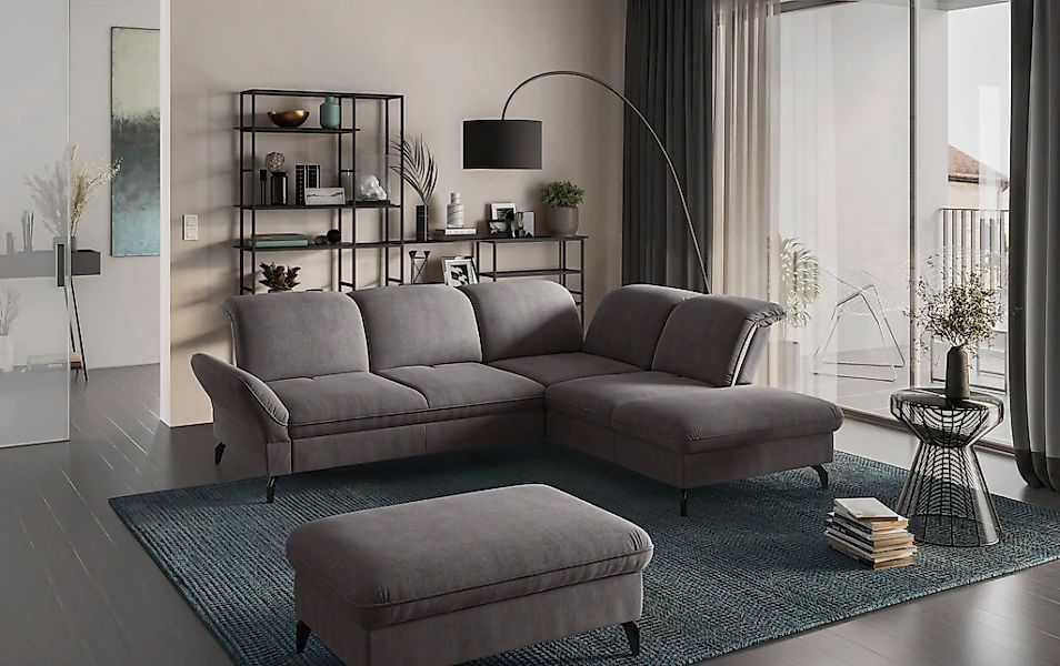sit&more Ecksofa »Leandro L-Form«, Wahlweise mit Bett-, Kopfteil - und Arml günstig online kaufen