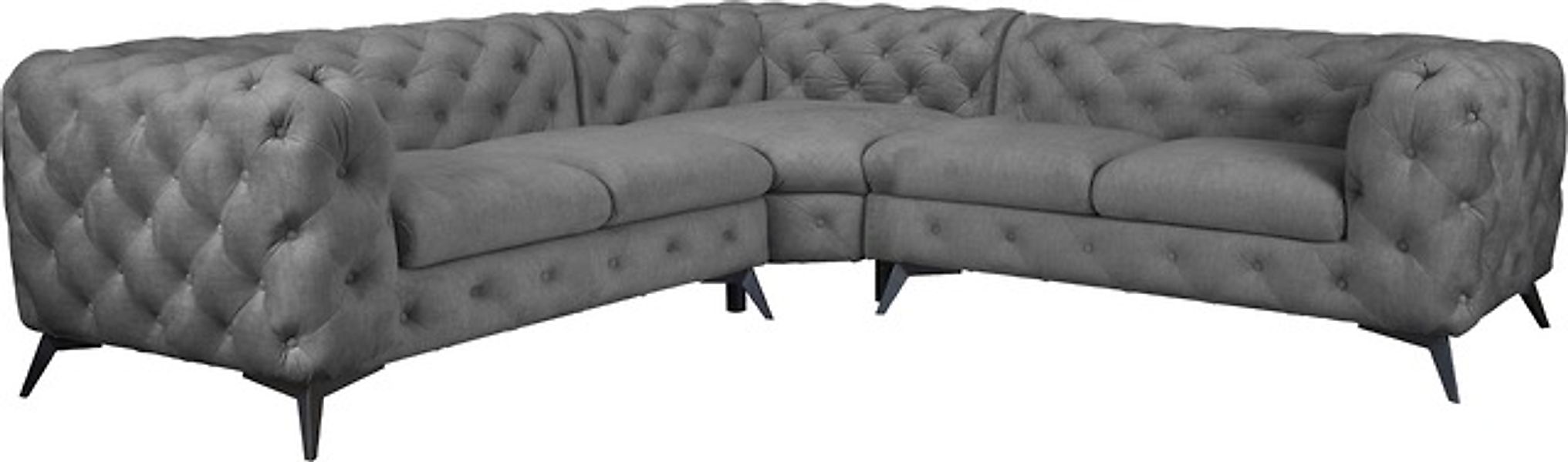 Leonique Chesterfield-Sofa »Ecksofa GLYNIS L-Form mit Wellenunterfederung, günstig online kaufen