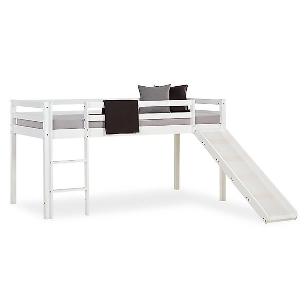 Homestyle4u Kinderbett 90x200 mit Rutsche in Weiß 1434 günstig online kaufen