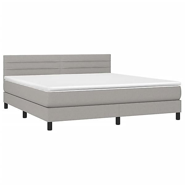 vidaXL Boxspringbett mit Matratze & LED Hellgrau 180x200 cm Stoff 3133253 günstig online kaufen