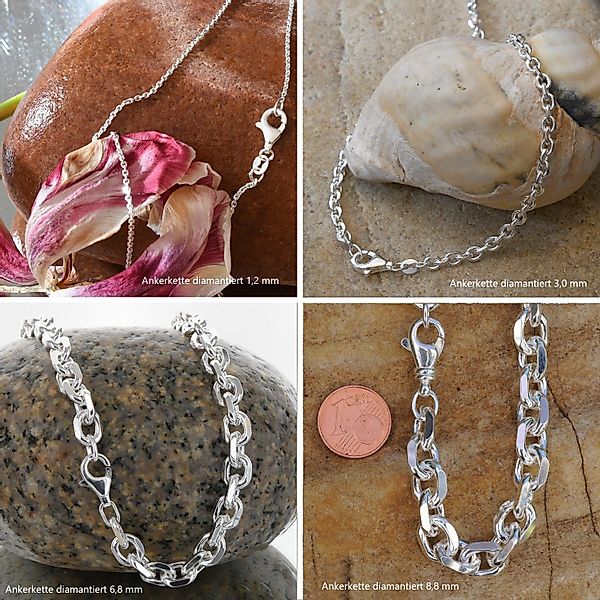 HOPLO Silberkette Ankerkette diamantiert Länge 45cm günstig online kaufen