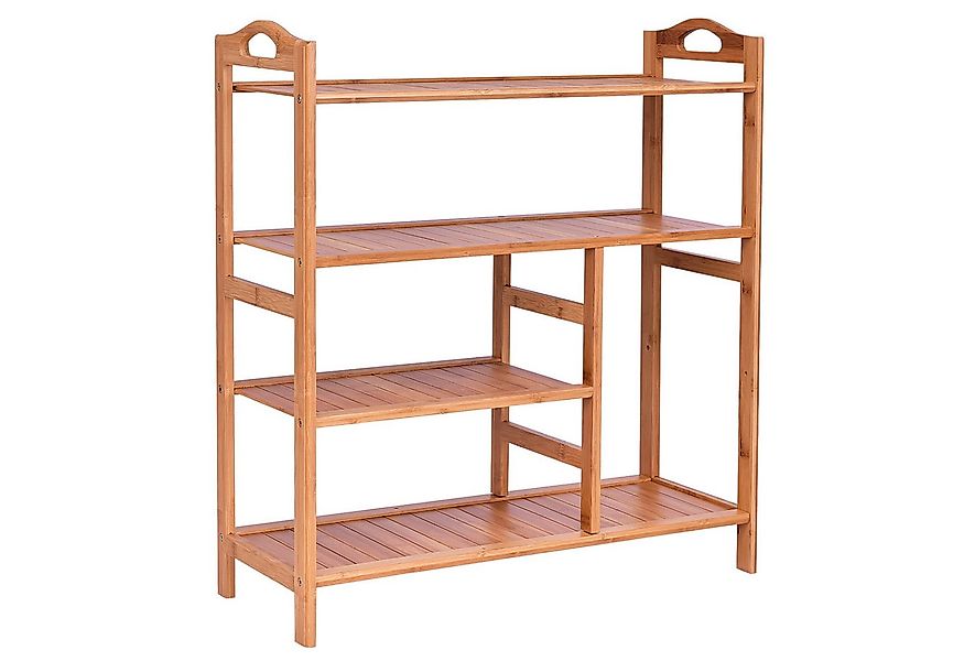 COSTWAY Schuhregal, Bambus, 4 Ebenen mit Griff, 12-14 Schuhpaaren, 68x26x75 günstig online kaufen
