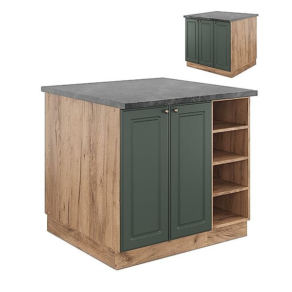 Vicco Unterschrank Fame-Line, Grün-Gold Landhaus/Eiche, 90 günstig online kaufen
