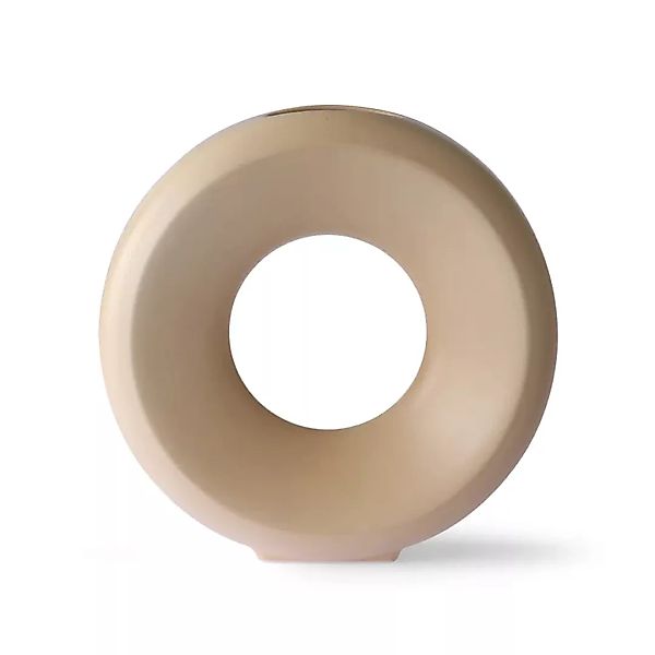 Kreisrunde Vase Gr. L aus Keramik in Beige günstig online kaufen