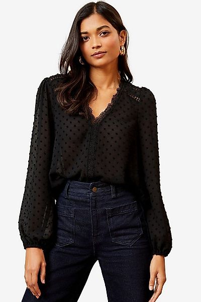 Love & Roses Langarmbluse Love & Roses Spitzenbluse mit V-Ausschnitt Regula günstig online kaufen