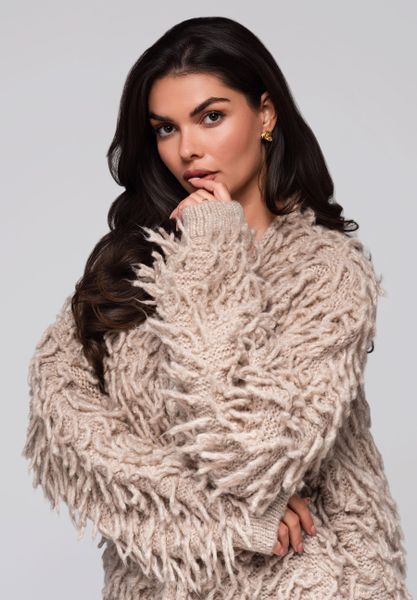 OMBRE Strickpullover Flauschiger Strick-Cardigan günstig online kaufen