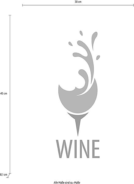 queence Wanddekoobjekt "WINE" Stahlschild, Blechschild, Spruch, Witzig, Wan günstig online kaufen