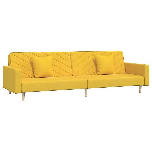 vidaXL Schlafsofa, Sofa 2-Sitzer mit 2 Kissen Gelb Stoff günstig online kaufen