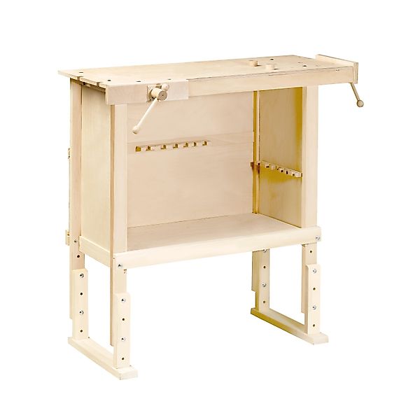 Pebaro Kinder-Werkzeug-Set Werkbank Vollholz Natur + 2 Einspannhalterungen, günstig online kaufen