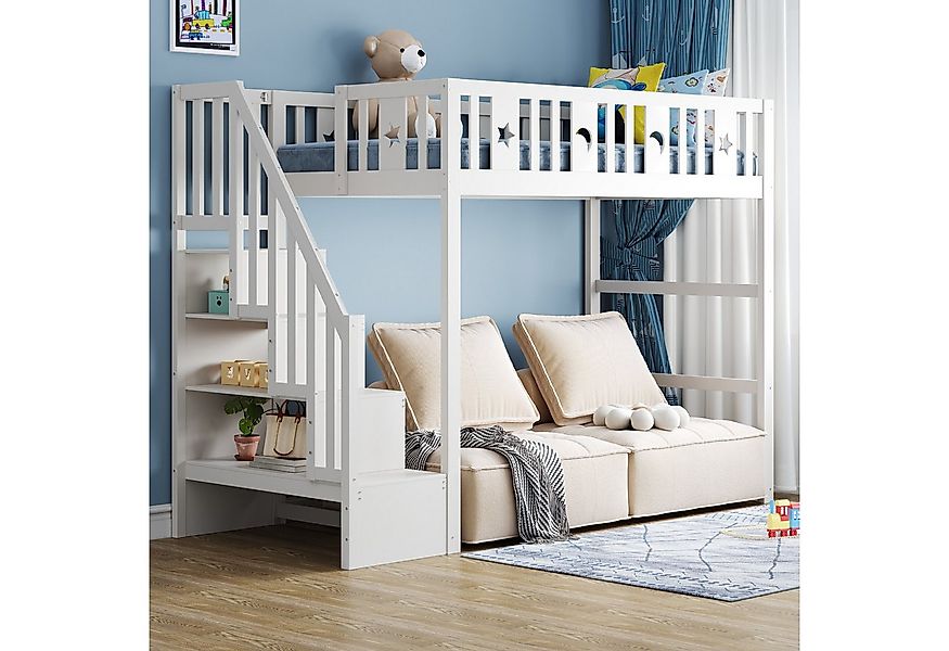 Merax Hochbett mit Stern- und Monddekoration (1-St., Jugendbett Einzelbett) günstig online kaufen