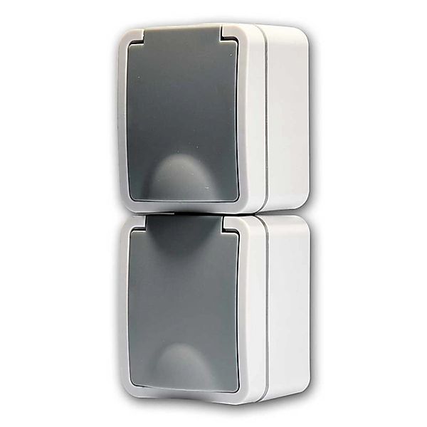 McPower FIX Doppelsteckdose Vertikal IP54 250V16A günstig online kaufen