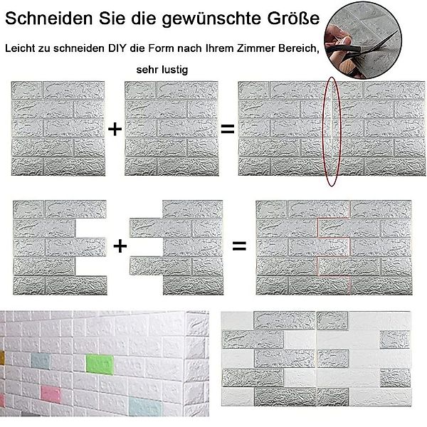 NUODWELL 3D-Tapete 3D Wandpaneele Selbstklebend - günstig online kaufen