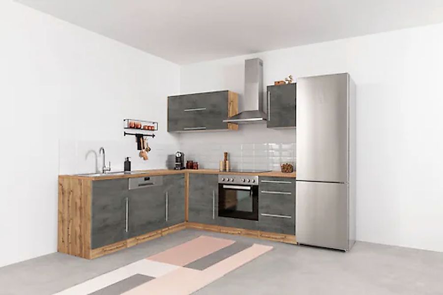 KOCHSTATION Winkelküche »KS-Samos« Stellbreite 220x220 cm, wahlweise mit E- günstig online kaufen