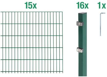 Alberts Doppelstabmattenzaun Grundset, (Set), Höhe: 80-160 günstig online kaufen
