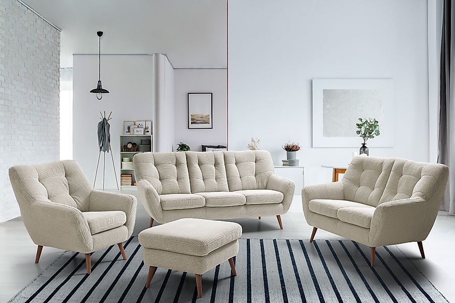 exxpo - sofa fashion 2-Sitzer "Scandi, bequem, aufwendige Rückenpolsterung günstig online kaufen