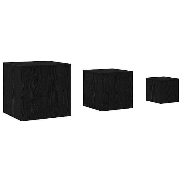 vidaXL Nestingtisch 3-Tlg Schwarze Eiche 45 x 45 x 45 cm Holzwerkstoff 8626 günstig online kaufen